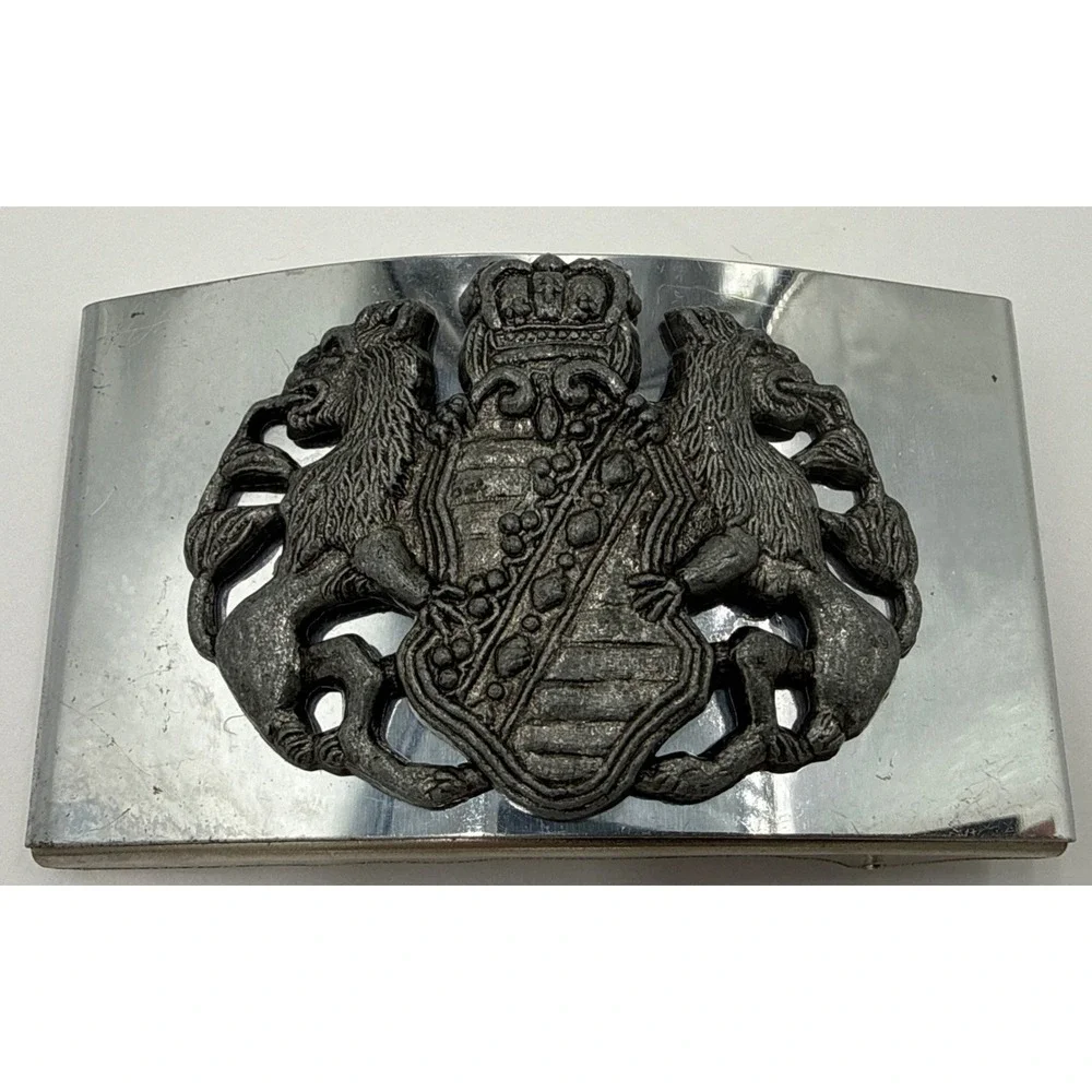 Vintage Griffin Heraldic‎ Belt Buckle Medieval Shield Gothic Fantasy Metal